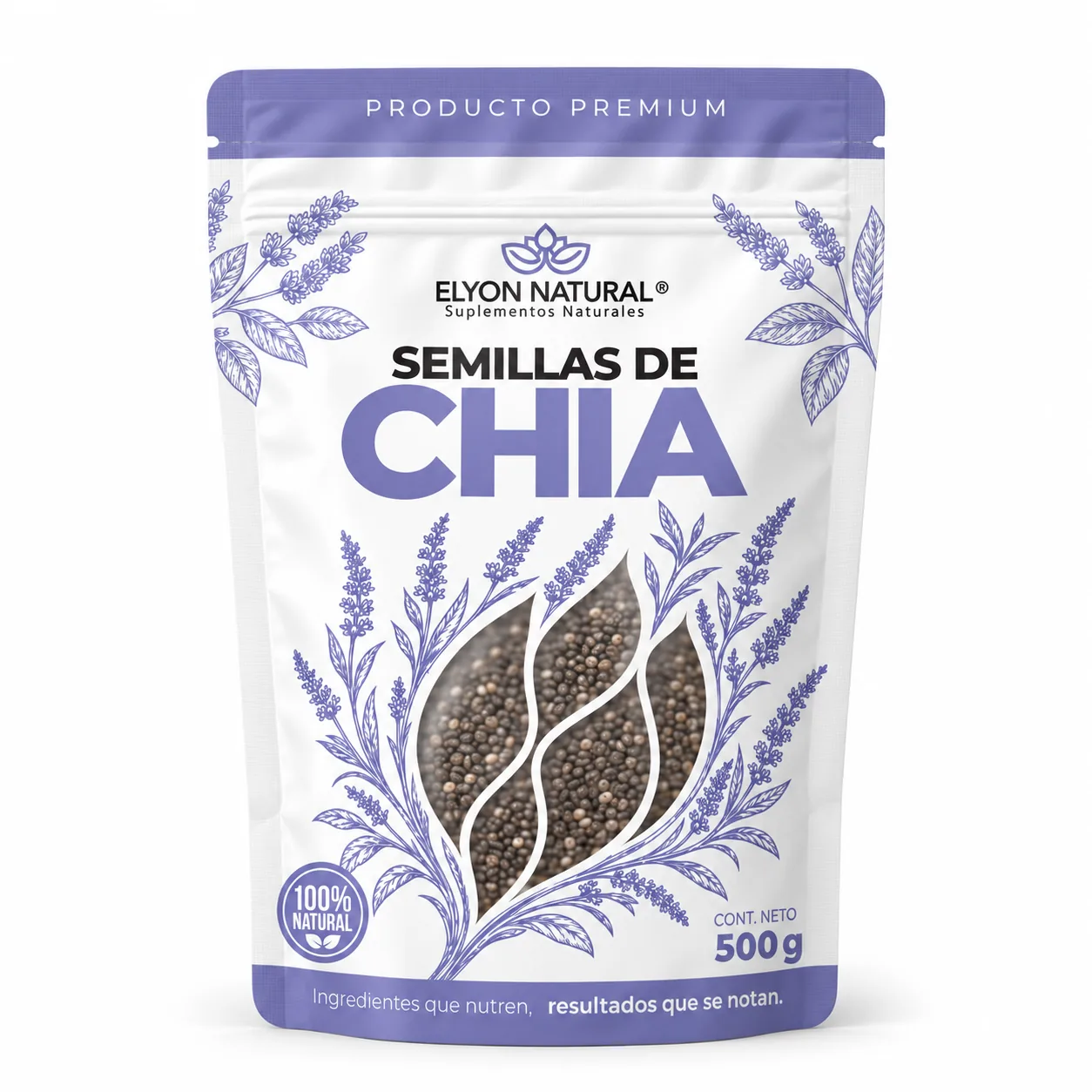 Sobre de Semillas de Chía x500g – Omega 3, Fibra y Antioxidantes Naturales, imagen 1
