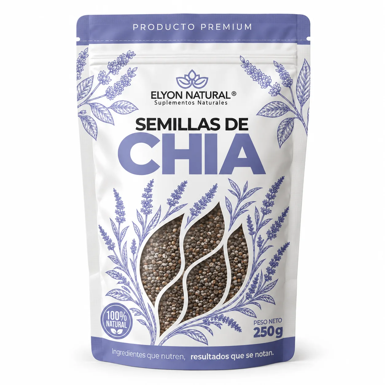 Sobre de Semillas de Chía x250g – Fuente Natural de Omega 3, Fibra y Energía, imagen 1