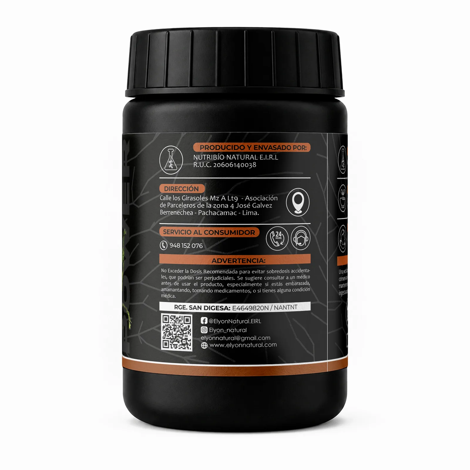 Maca Negra y Huanarpo Macho en Polvo 200g Natural, imagen 2