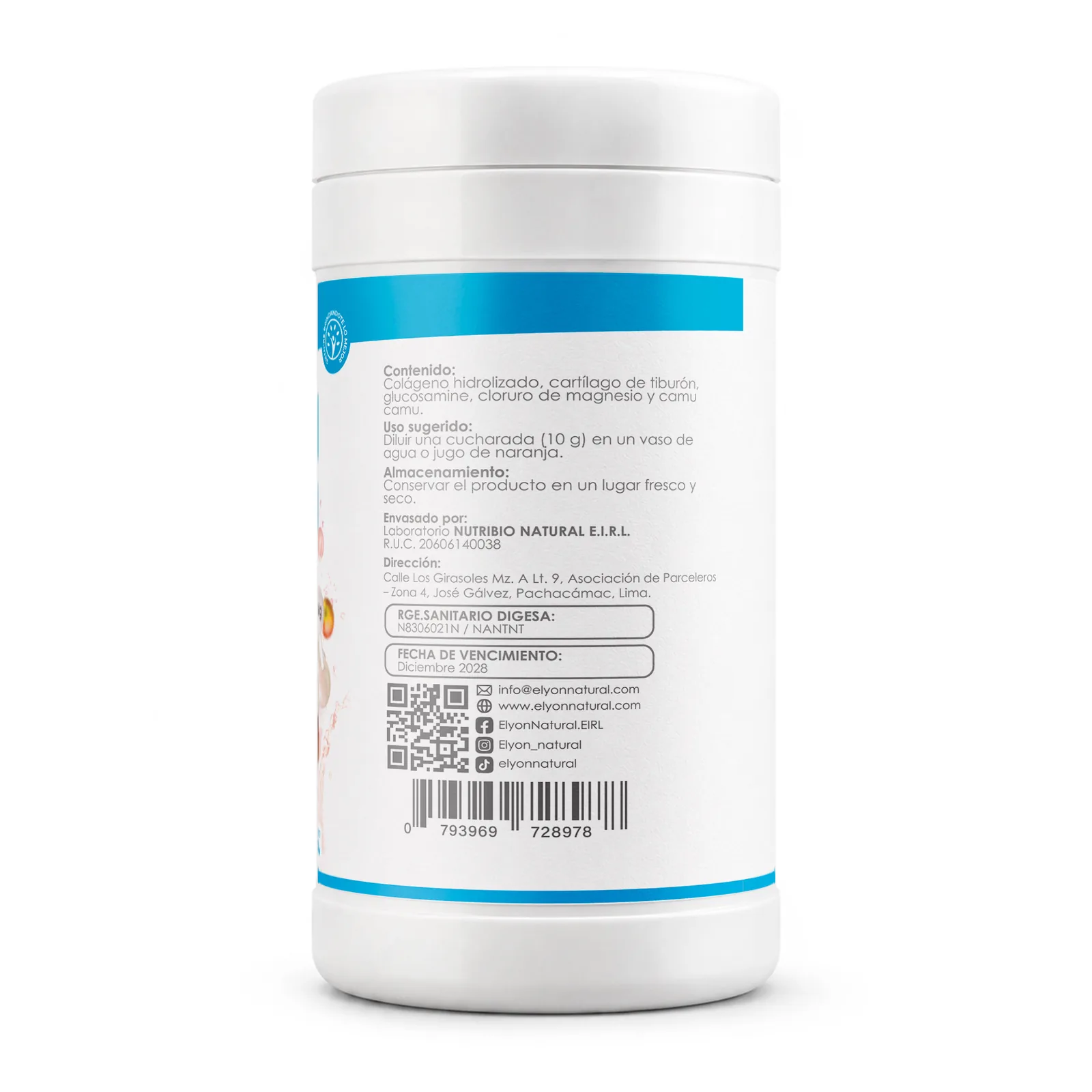 Colágeno con Cartílago de Tiburón y Glucosamina 500g | Elyon, imagen 3