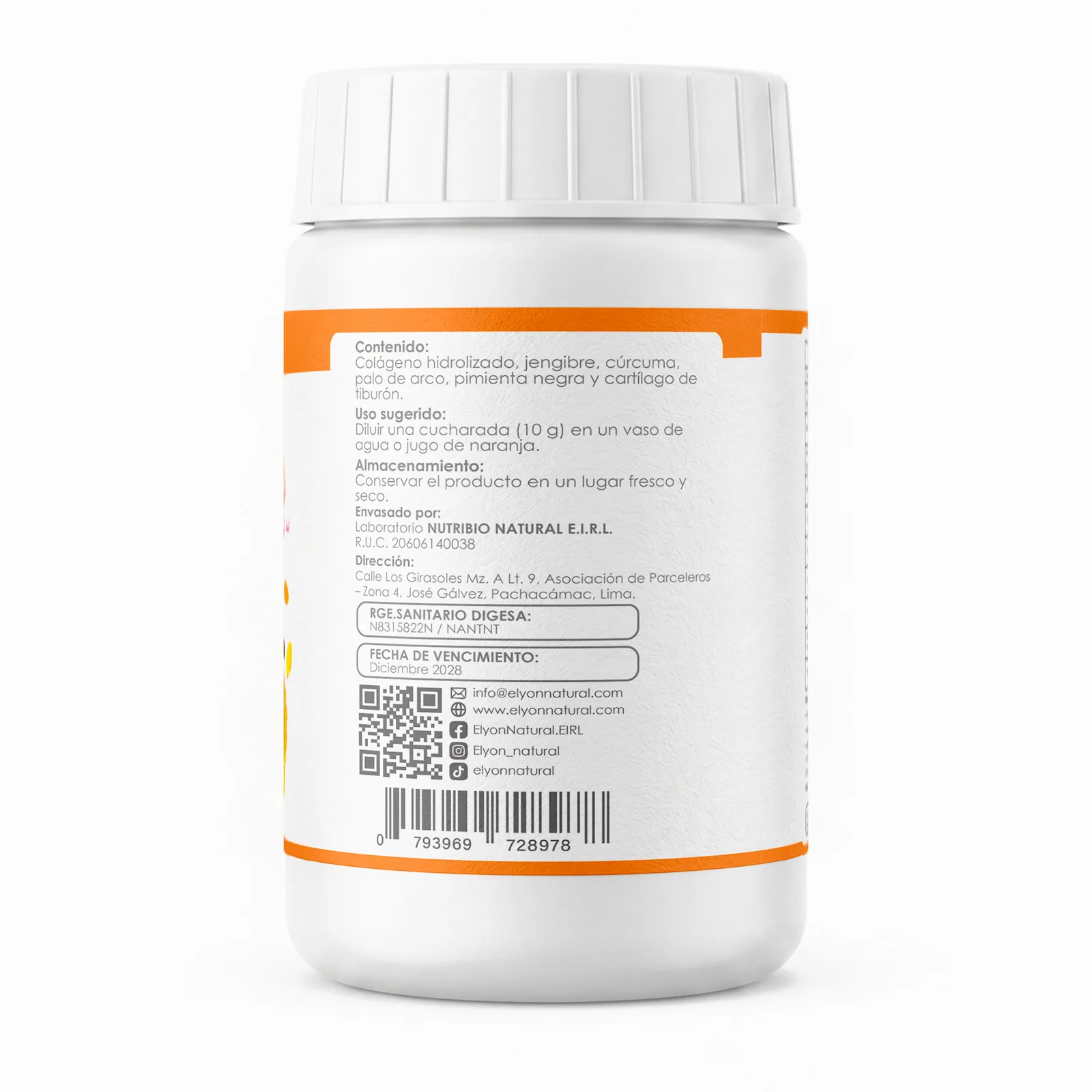 Artri-Vit Collagen – Colágeno Hidrolizado con Jengibre, Palo de Arco, Pimienta Negra y Cartílago de Tiburón – Frasco 200g | Elyon Natural, imagen 3