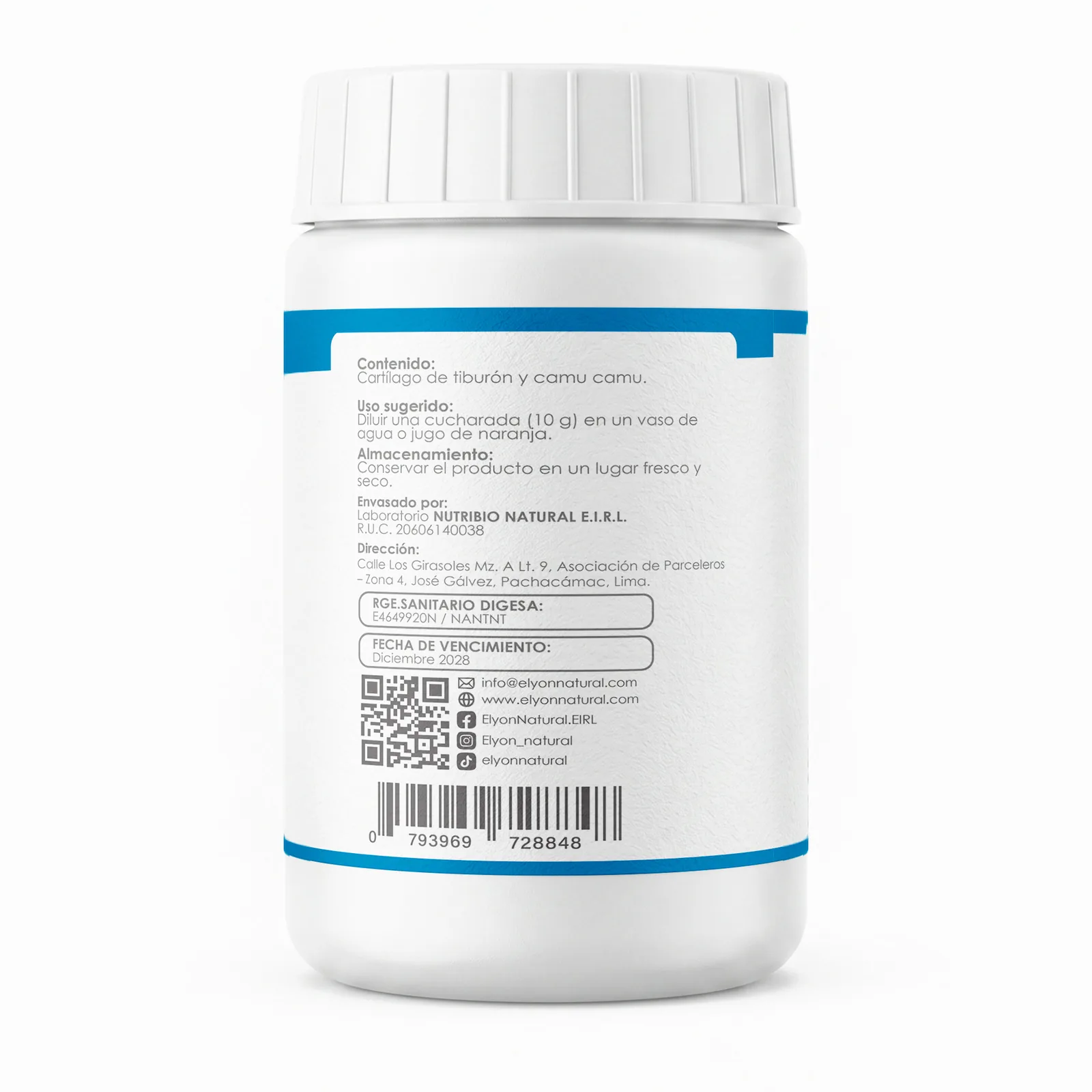 Cartílago de Tiburón con Vitamina C y Camu Camu 200g | Salud Articular, imagen 2