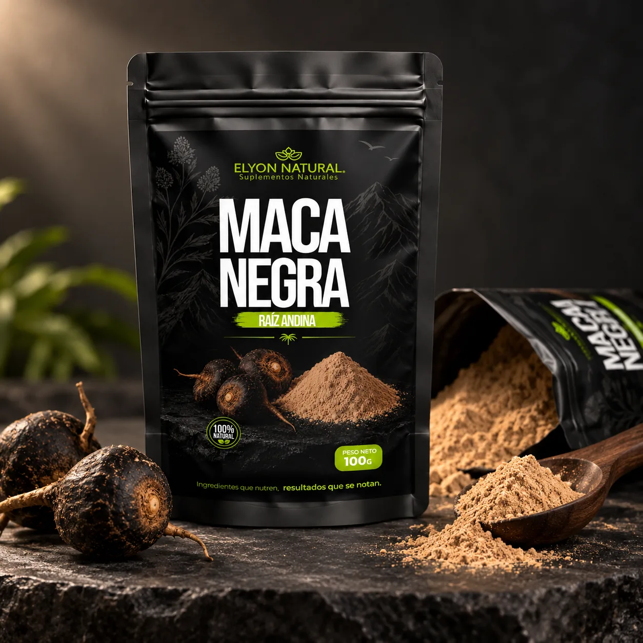 Maca Negra andina en polvo 100g, imagen 2