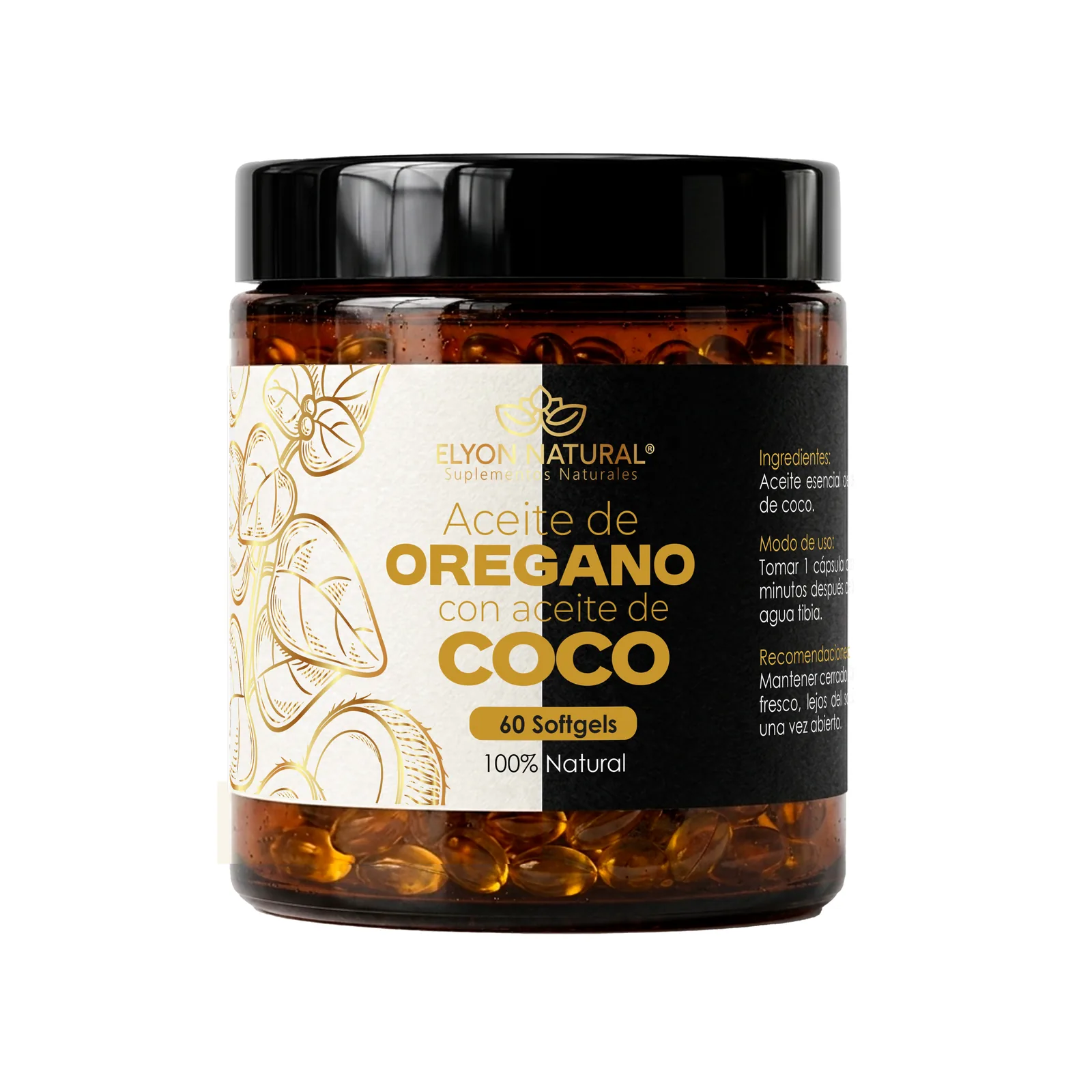 Aceite de Orégano con Coco en Softgels 60 unidades | Elyon Natural, imagen 2