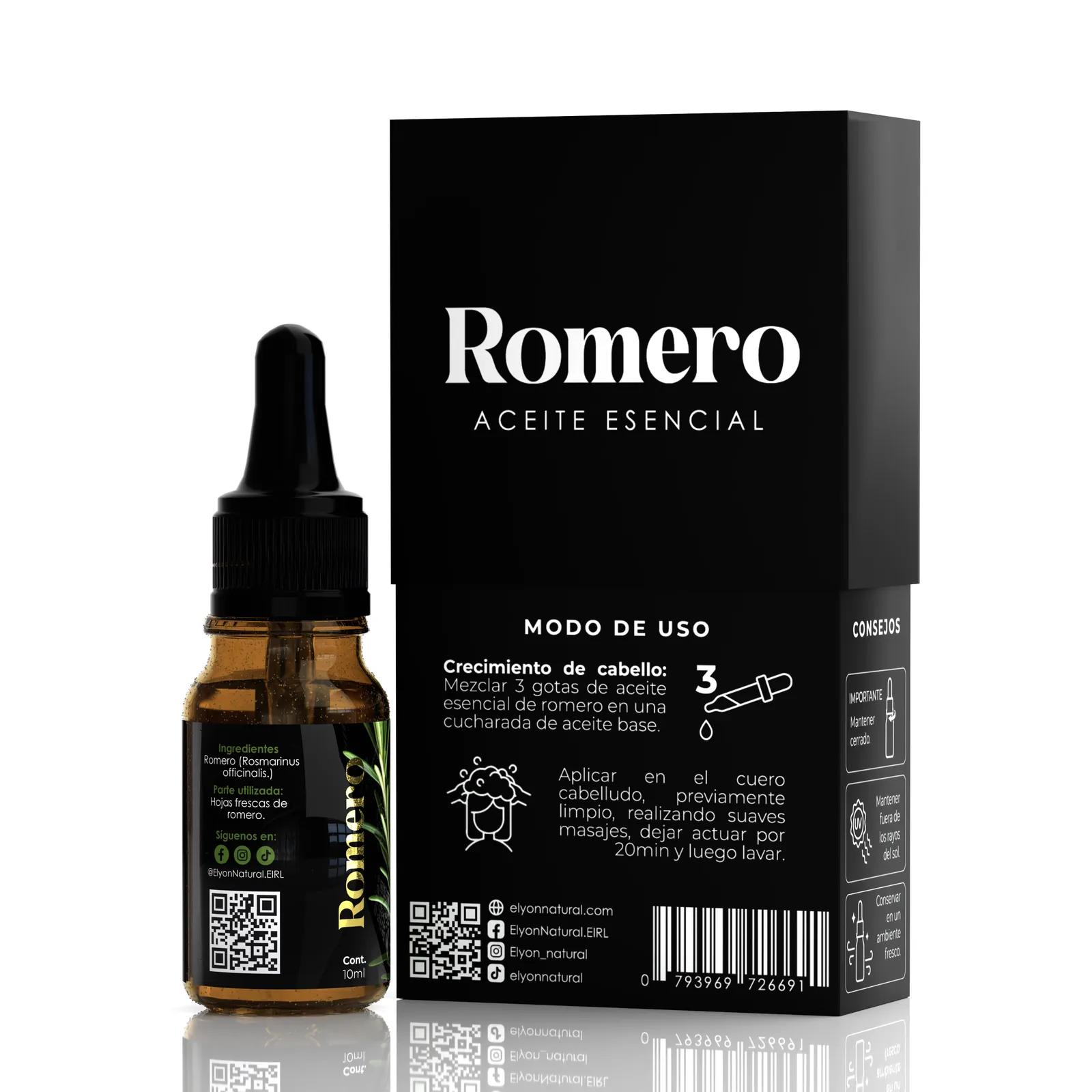 Aceite Esencial de Romero Pura (10ml) | Crecimiento Capilar, Memoria y Alivio Muscular, imagen 2