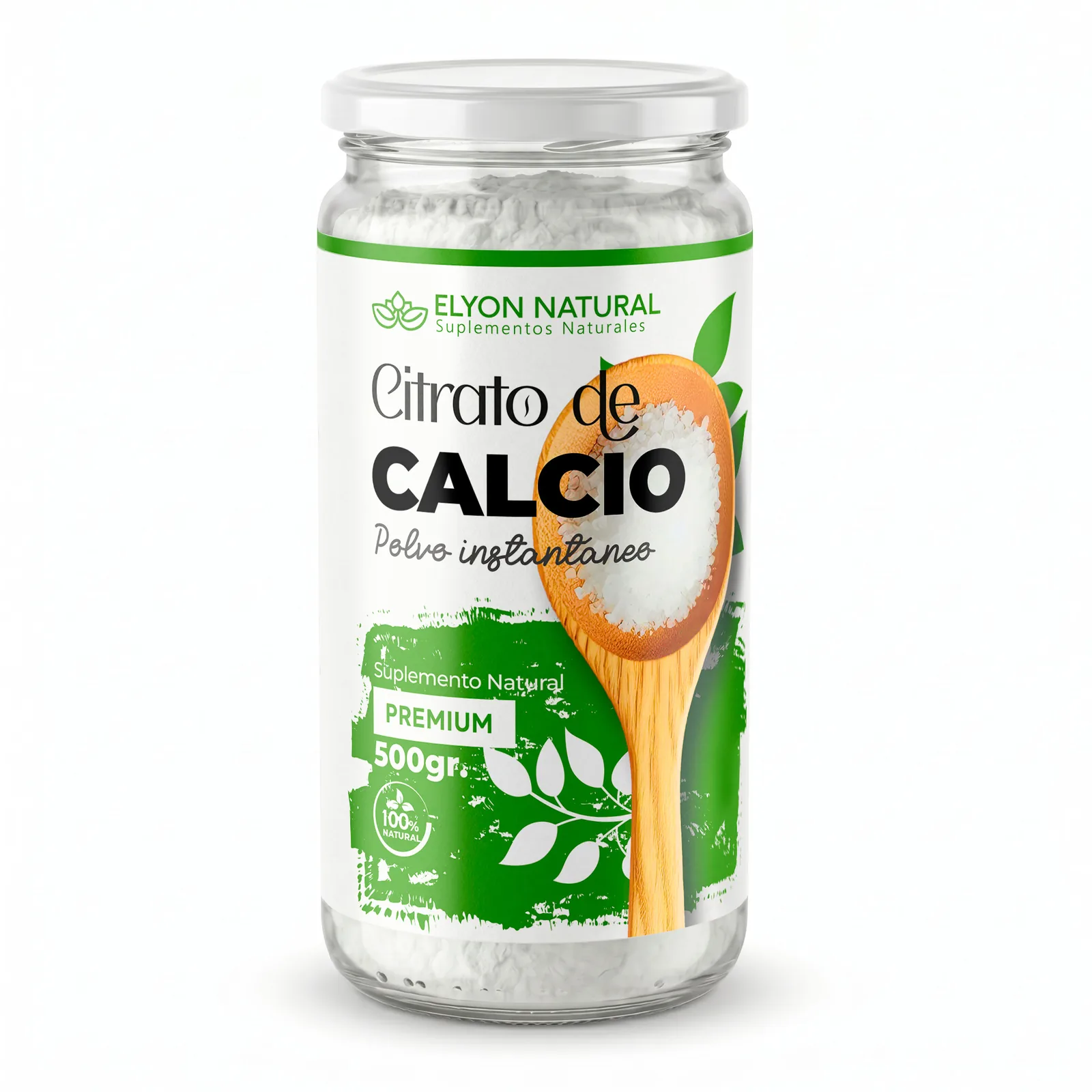 Citrato de Calcio Puro en Polvo 500g – Máxima Absorción Ósea | Elyon Natural, imagen 1