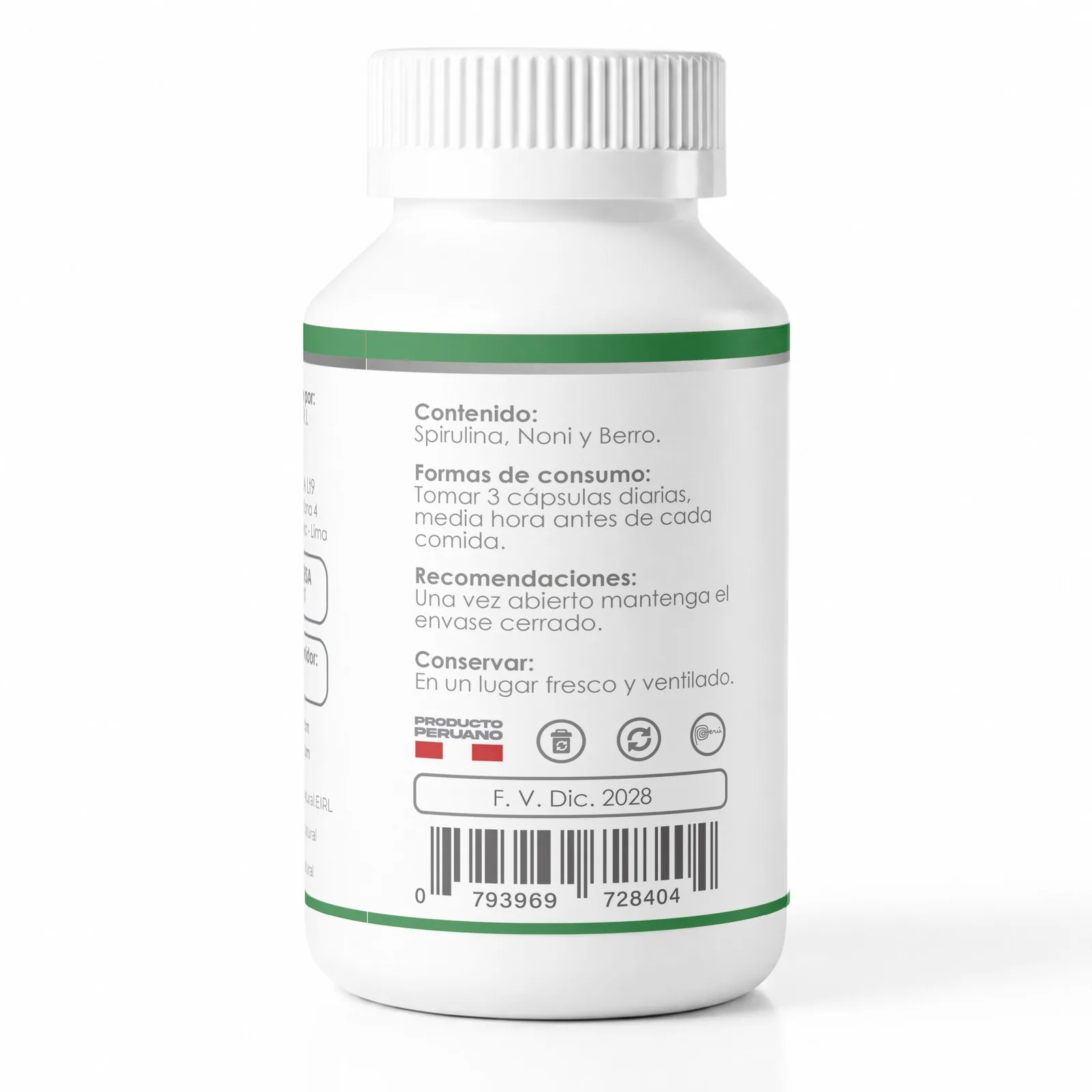 Spirulina x 100 Cápsulas Elyon Natural Perú, imagen 3