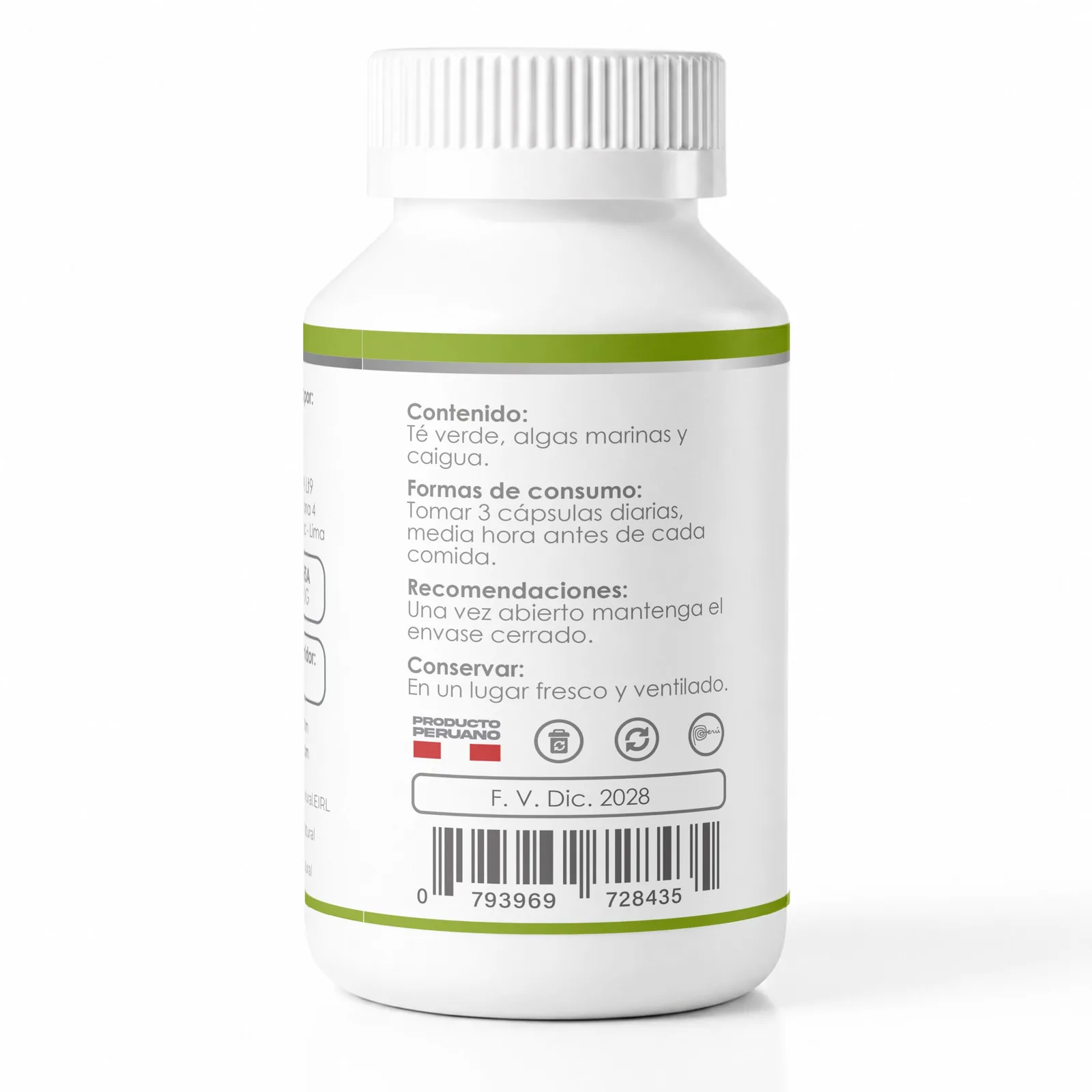 Té Verde Premium x 100 Cápsulas – Quema Grasa, Antioxidante Natural y Activador del Metabolismo | Elyon Natural Perú, imagen 3