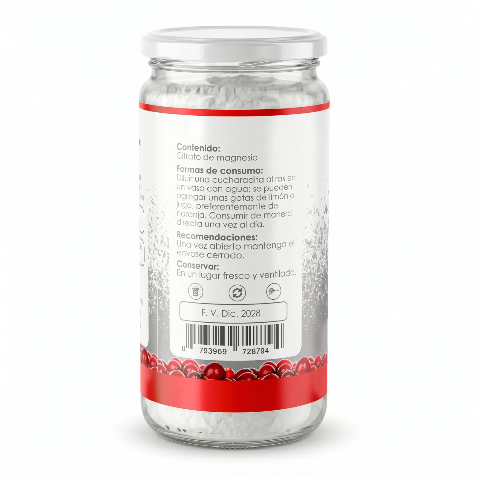 Citrato de Magnesio Puro en Polvo 500g (Procedencia Alemana) | Elyon Natural, imagen 3