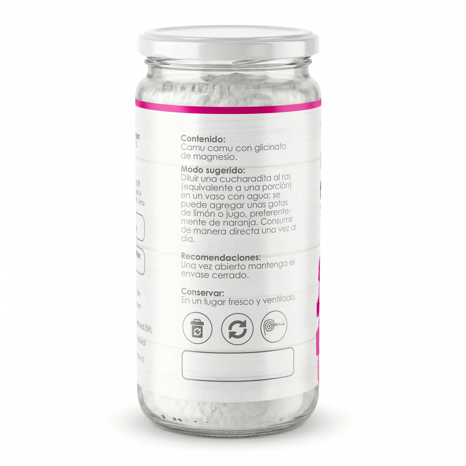 Glicinato de Magnesio Polvo Instantáneo + Camu Camu 500g – Elyon Natural | Relajación Muscular y Energía, imagen 3