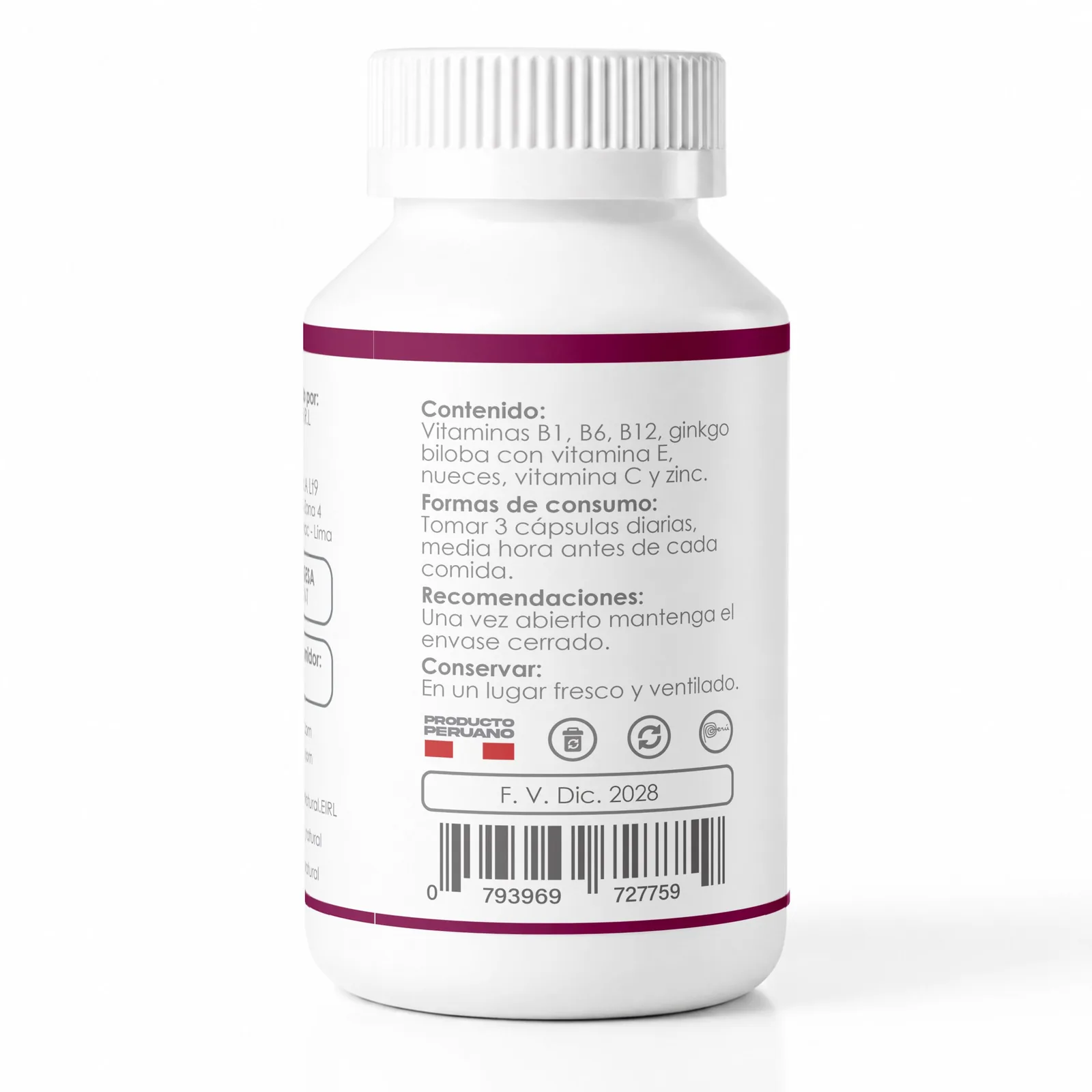 Complejo B – Complex x 100 Cápsulas | Energía y Vitalidad | Elyon Natural Perú, imagen 3