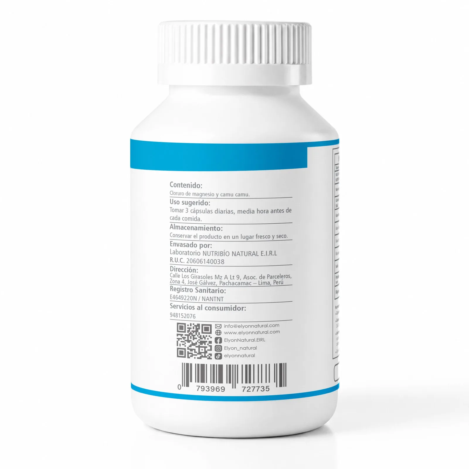 Cloruro de Magnesio con Vitamina C x 100 Cápsulas, imagen 3
