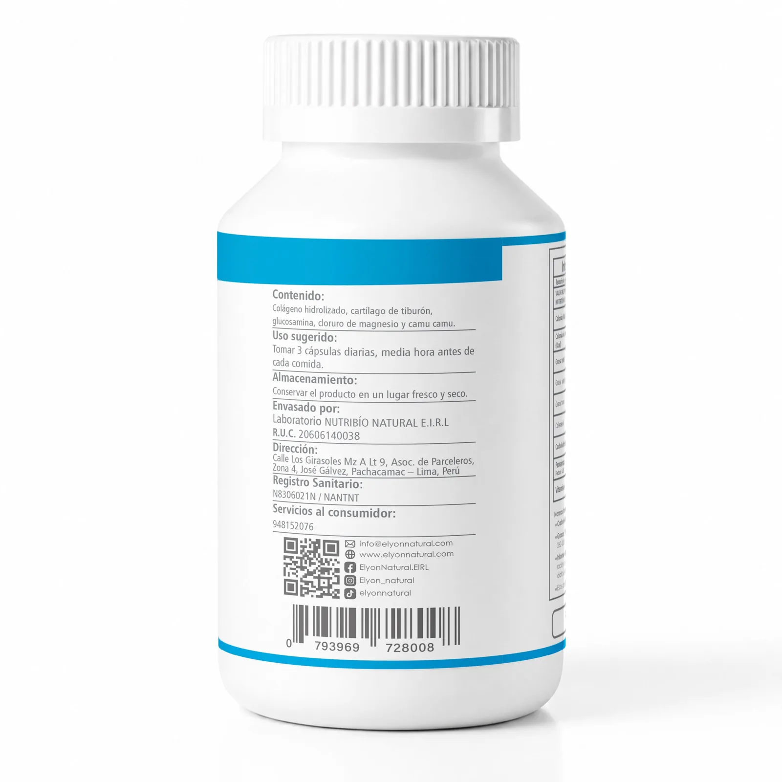 Colágeno Hidrolizado + Glucosamina + Magnesio + Vitamina C x 100 Cápsulas | Elyon Natural Perú, imagen 2