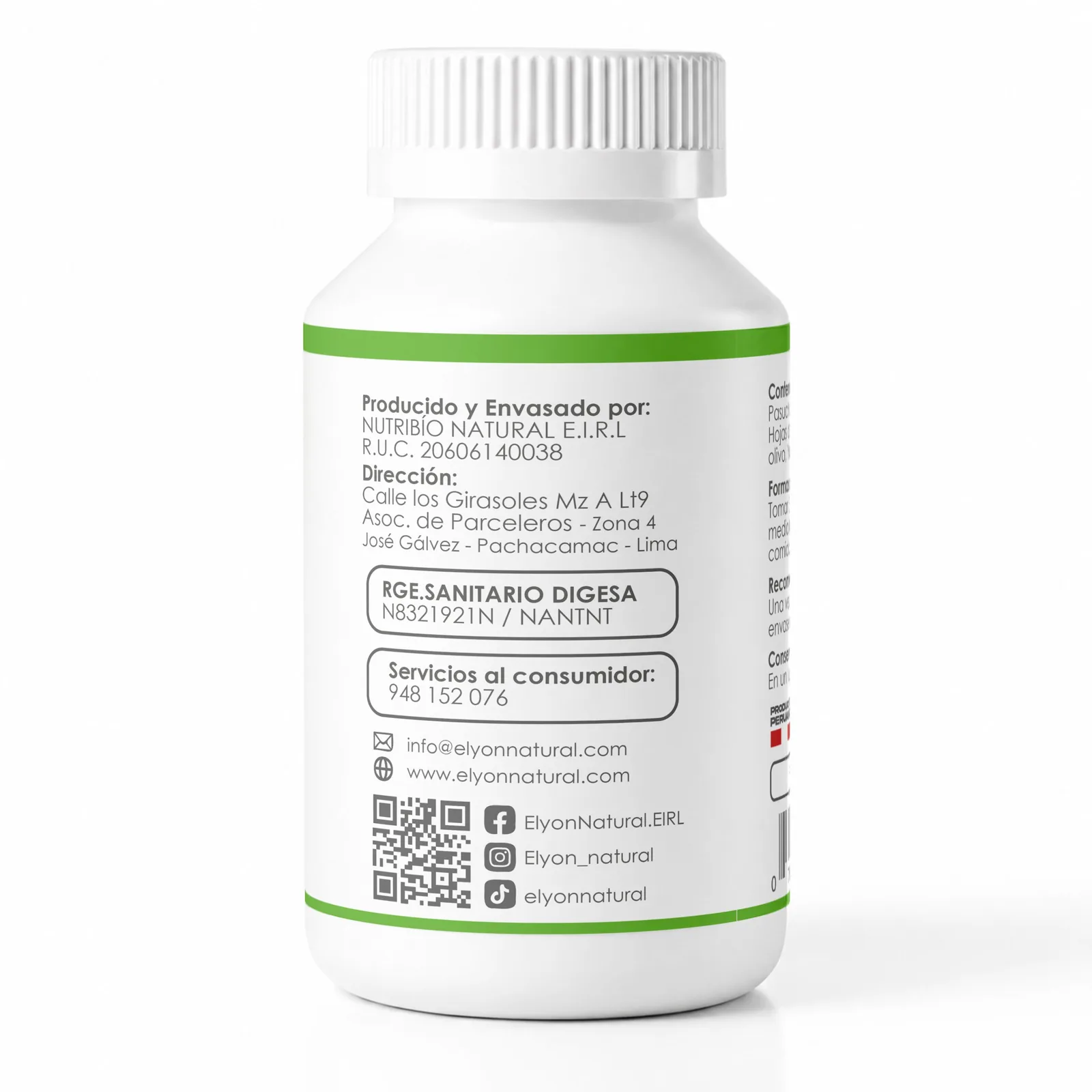DiaBet con Pasuchaca y Stevia 100 cápsulas | Elyon Natural, imagen 2