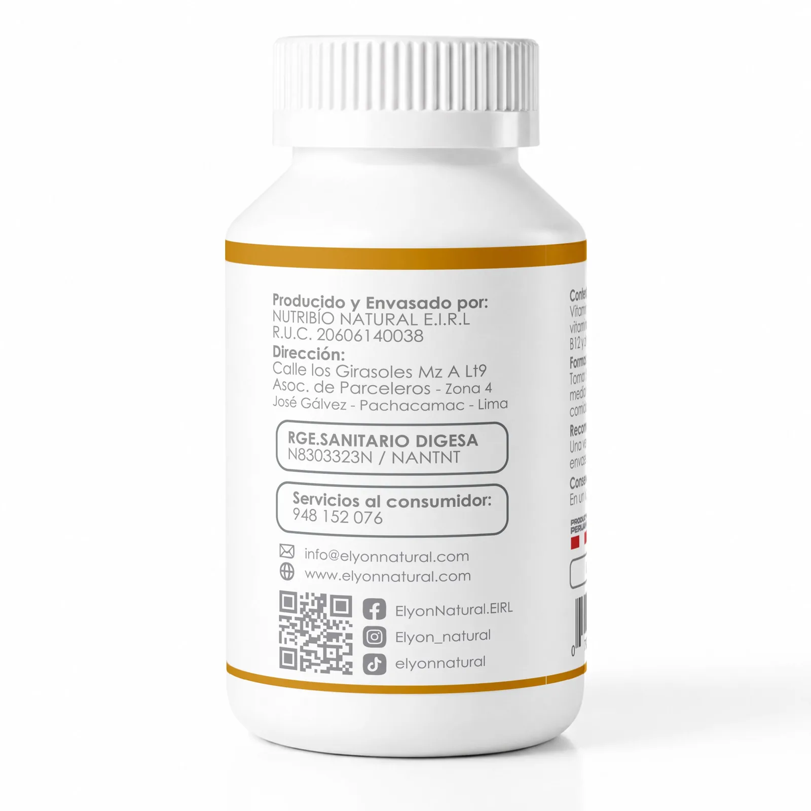 Vitamina E – Complex x 100 Cápsulas | Antioxidante y Protección Celular | Elyon Natural Perú, imagen 2