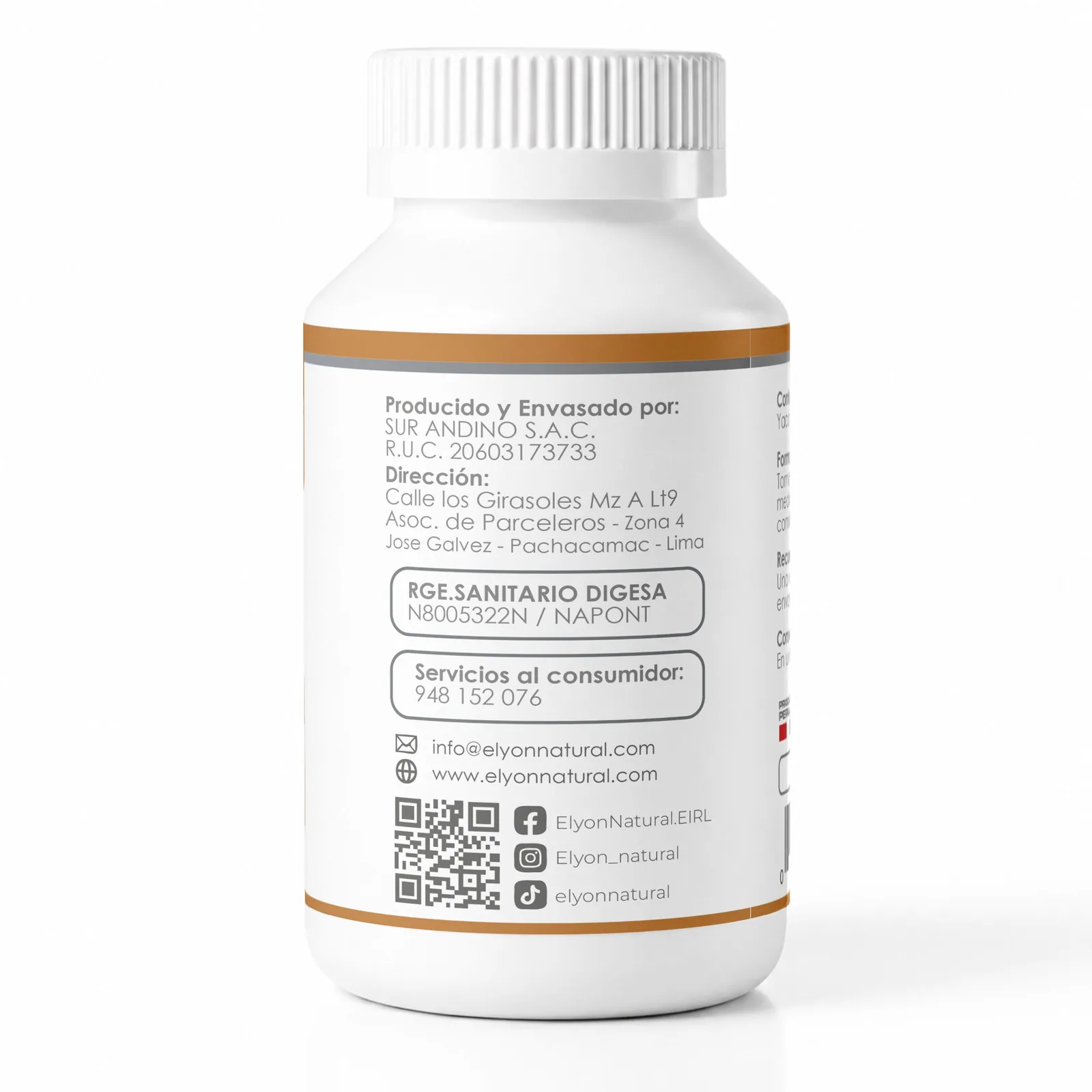Yacón 100 Cápsulas 500mg – Elyon Natural | Control de Azúcar y Digestión Saludable, imagen 2