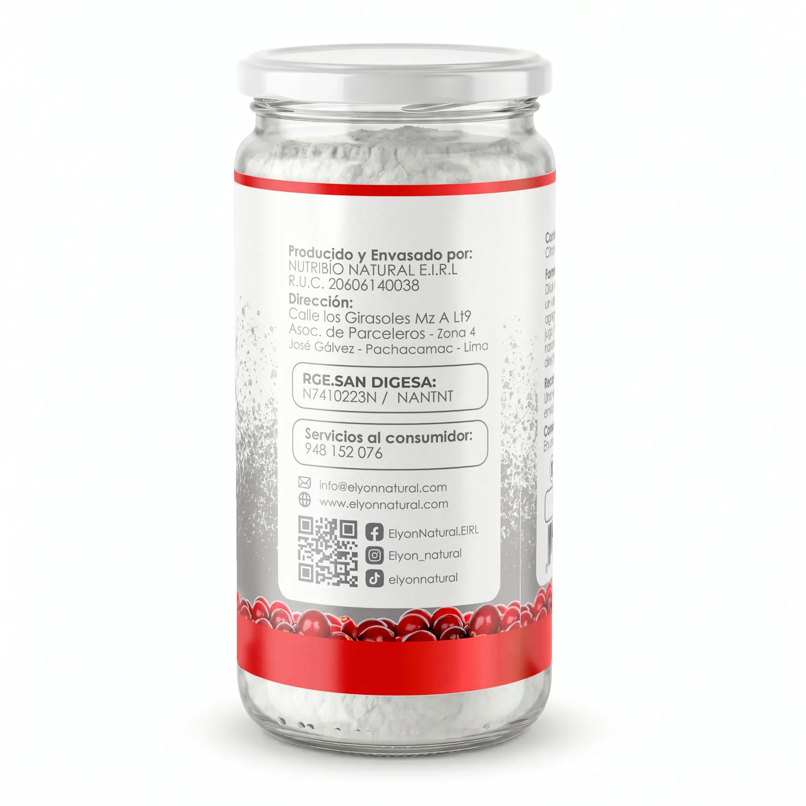Citrato de Magnesio Puro en Polvo 500g (Procedencia Alemana) | Elyon Natural, imagen 2