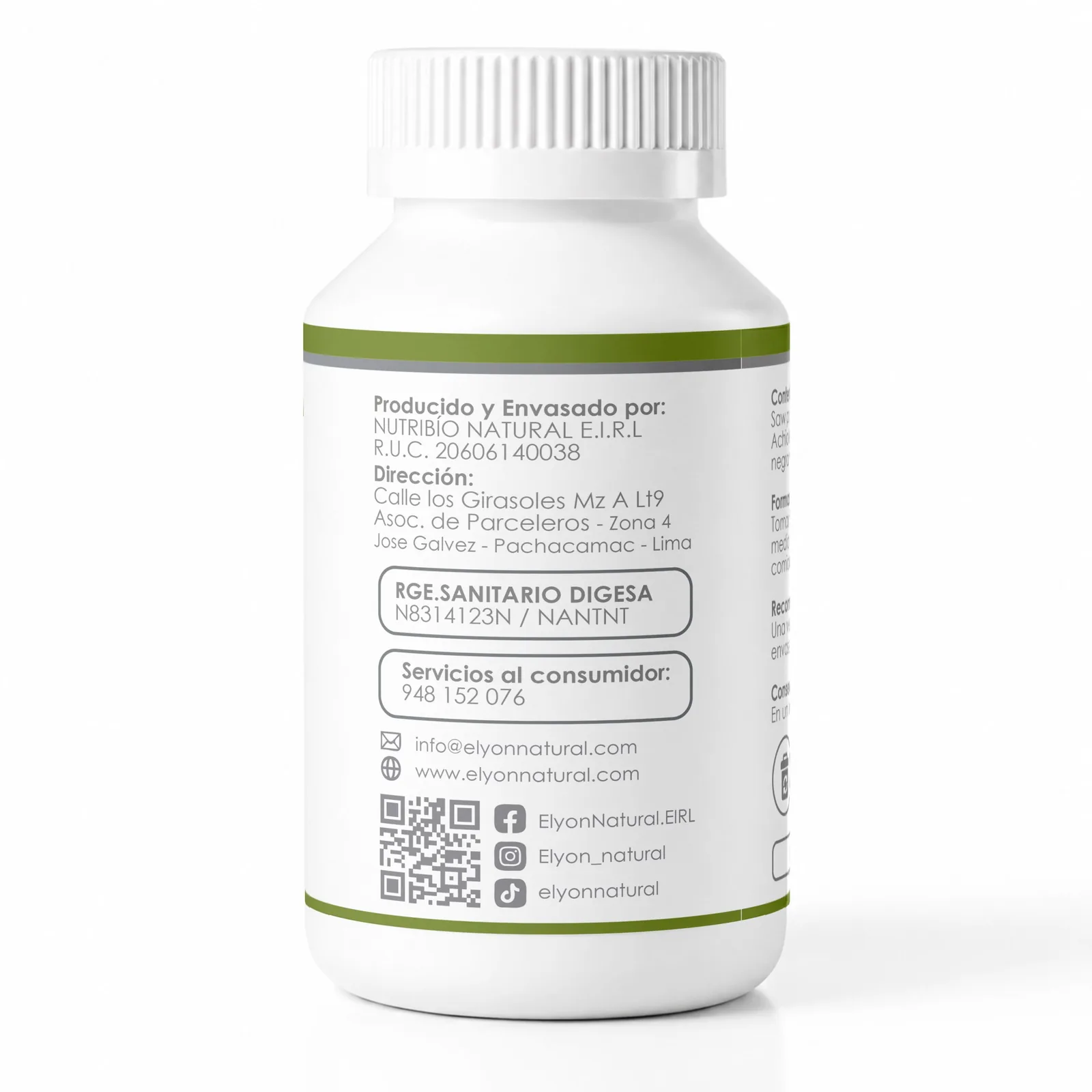 Saw Palmeto Complex 500 mg Elyon Natural | Suplemento Natural para el Bienestar Masculino – 100 Cápsulas, imagen 2