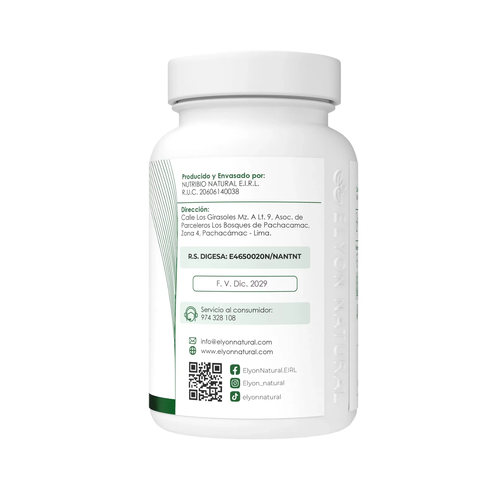 Spirulina x 100 Cápsulas Elyon Natural Perú, imagen 2