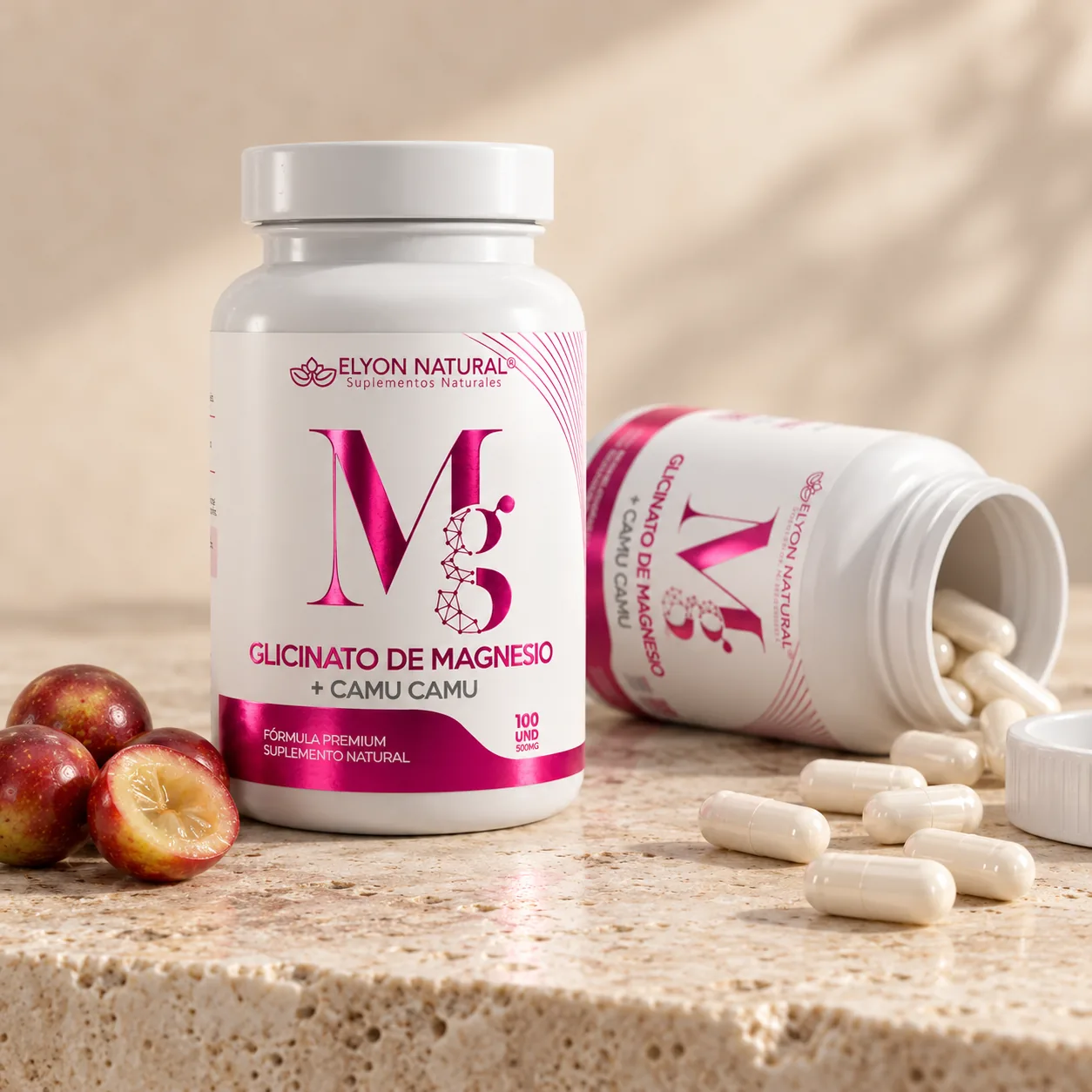 Glicinato de Magnesio + Camu Camu – Alta Absorción, Relajación y Energía Natural (100 cápsulas), imagen 3