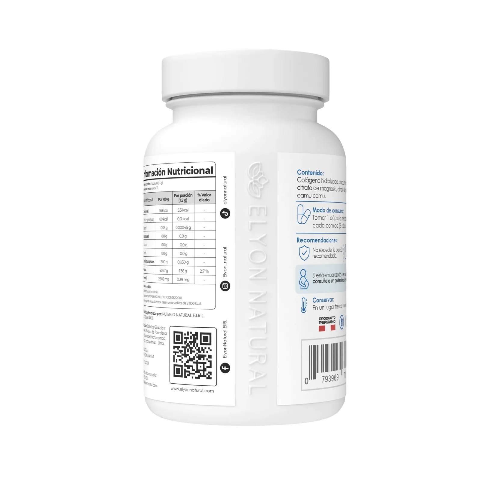 Colágeno Hidrolizado, curcumina, cartílago de tiburón, citrato de magnesio, citrato de potasio, vitamina e y camu camu 100caps, imagen 3