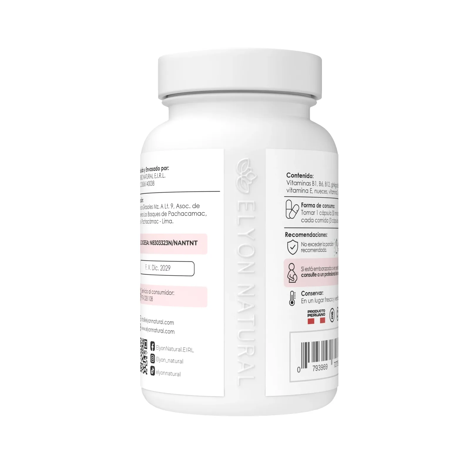 Complejo B – Complex x 100 Cápsulas | Energía y Vitalidad | Elyon Natural Perú, imagen 3